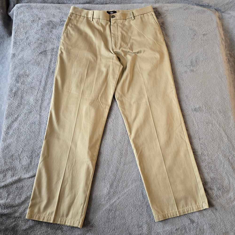 Dockers Khaki Chino Pants Men 36x32 Tan Classic‎ Fit 100% Cotton Business Casual